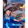  Девушка и драконы Раскраска картина по номерам на холсте MCA913