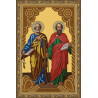  Святые Апостолы Петр и Павел Алмазная Алмазная 5D мозаика с нанесенной рамкой на подрамнике 20х30 см Molly KM0806