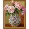  Розы в фарфоровой вазе. Бузин Алмазная мозаика вышивка на подрамнике Molly KM0652