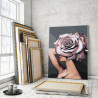 Пример в интерьере Девушка. Цветочная голова - роза Раскраска картина по номерам на холсте AAAA-RS024-80x120