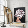 Пример в интерьере Девушка. Цветок на голове - роза Раскраска картина по номерам на холсте AAAA-RS025-80x120