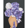  Девушка с цветком на голове. Сиреневые пионы Раскраска картина по номерам на холсте AAAA-RS030
