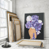 Пример в интерьере Девушка с цветком на голове. Сиреневые пионы Раскраска картина по номерам на холсте AAAA-RS030-60x80