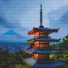 Пример выложенной мозаики Японская пагода Алмазная мозаика вышивка без подрамника Molly KM0270