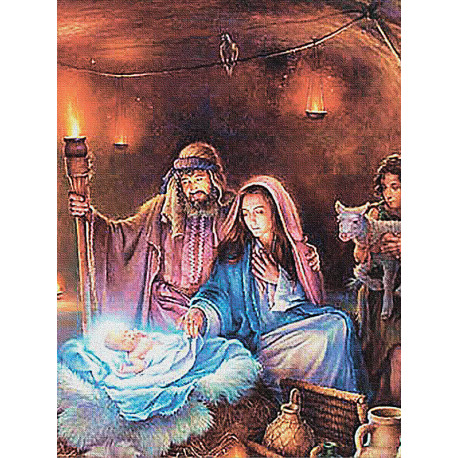 Цифровая картина рождения Иисуса Христа в окружении трех мудрых царей и провел Девой Марией.