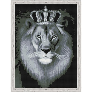  Черно-белый лев Алмазная мозаика на подрамнике QR200004
