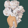  Девушка с цветком на голове на зеленом фоне Раскраска картина по номерам на холсте AAAA-RS013