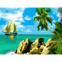 Сейшельские острова Картина по номерам с цветной схемой на холсте