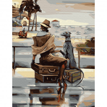  Путешественница Картина по номерам с цветной схемой на холсте KK0638