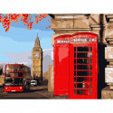 Улицы Лондона Картина по номерам с цветной схемой на холсте