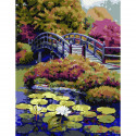  Японский сад Картина по номерам с цветной схемой на холсте KK0671