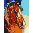 Рыжий конь Раскраска по номерам на холсте Molly