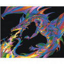 Радужный дракон Раскраска картина по номерам на холсте