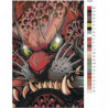 Японская маска дракона 100х150 Раскраска картина по номерам на холсте