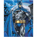 Бэтмен в синем плаще Раскраска картина по номерам на холсте