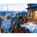 Ужин в Париже Раскраска по номерам на холсте Menglei