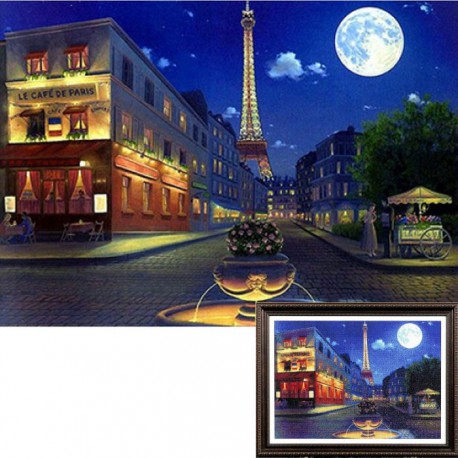 Вечерний Париж Алмазная вышивка (мозаика) Гранни