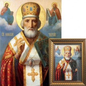 Святой Николай Чудотворец Алмазная вышивка (мозаика) Гранни
