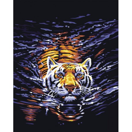 Плывущий тигр Алмазная вышивка (мозаика) Color Kit