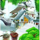 Китайская деревня Алмазная частичная вышивка (мозаика) Color Kit