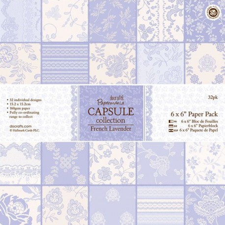 French Lavender Набор бумаги 15х15 см для скрапбукинга, кардмейкинга Docrafts