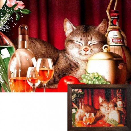 Счастливый кот Алмазная вышивка (мозаика) Гранни