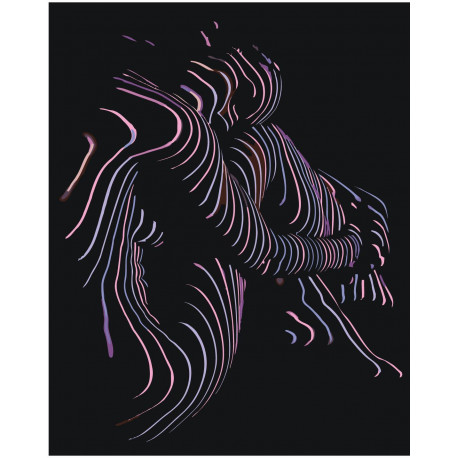 Девушка в полосатой тени 100х125 Раскраска картина по номерам на холсте