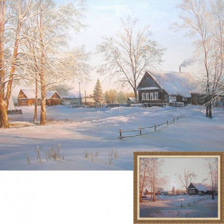 Зима в деревне Алмазная вышивка (мозаика) Гранни