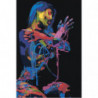 Красочная девушка в темноте 100х150 Раскраска картина по номерам на холсте