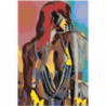 Радужная обнаженная девушка 80х120 Раскраска картина по номерам на холсте