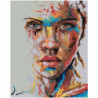 Радужное лицо девушки 100х125 Раскраска картина по номерам на холсте