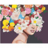 Девушка с пышными цветами на голове Раскраска картина по номерам на холсте