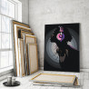 Пример в интерьере Девушка в ярких наушниках Раскраска картина по номерам на холсте с неоновыми красками AAAA-RS011-60x80