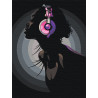 Девушка в ярких наушниках Раскраска картина по номерам на холсте с неоновыми красками AAAA-RS011-75x100