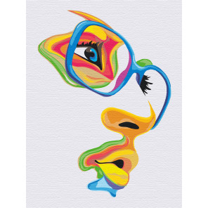  Девушка. Яркий взгляд Раскраска картина по номерам на холсте с неоновыми красками AAAA-RS012