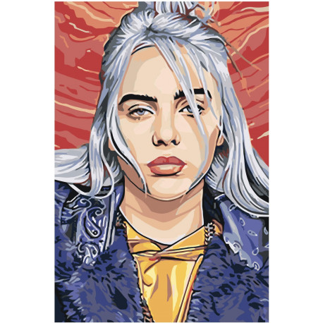 Портрет Billie Eilish 80х120 Раскраска картина по номерам на холсте