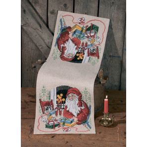 Санта Клаус и кот Набор для вышивания дорожки PERMIN