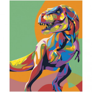 Радужный динозавр Раскраска картина по номерам на холсте