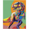Радужный динозавр 80х100 Раскраска картина по номерам на холсте