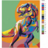 Радужный динозавр 100х125 Раскраска картина по номерам на холсте