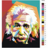 Радужный Альберт Эйнштейн Раскраска картина по номерам на холсте