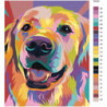 Разноцветная морда собаки Раскраска картина по номерам на холсте