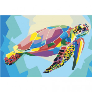 Радужная черепаха 80х120 Раскраска картина по номерам на холсте