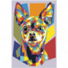 Радужная собака чихуахуа 80х120 Раскраска картина по номерам на холсте