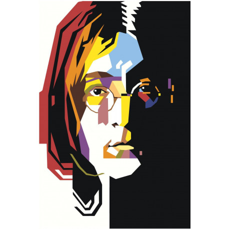 Радужный Джон Леннон 100х150 Раскраска картина по номерам на холсте