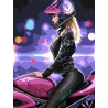 Девушка на мотоцикле Раскраска картина по номерам на холсте EX6636
