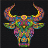  Восточный бык благополучия Раскраска картина по номерам на холсте с неоновыми красками AAAA-RS064