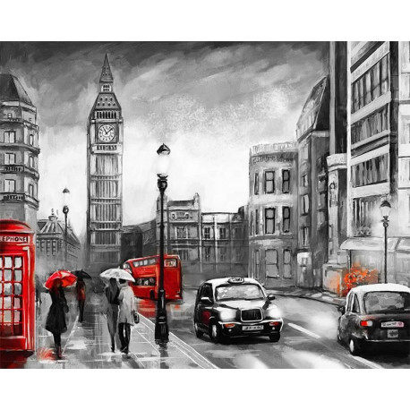 Картина по номерам-Красный Лондон ВанГогВоМне купить в интернет-магазине Wildberries