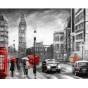 Лондон под дождем Раскраска картина по номерам на холсте