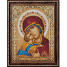 Пример выложенной работы в рамке Икона Владимирская Богородица Набор для выкладывания алмазной мозаики АЖ-1844
